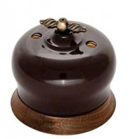 Bironi Фаберже керамика коричневый выключатель перекрестный 1-клавишный B2-203-020/18 фото