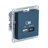 AtlasDesign USB Розетка A + тип-C 45W высокоскоростная зарядка, цвет изумруд ATN000829 фото