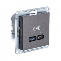 Systeme Electric AtlasDesign мокко USB розетка тип-C 65W высокоскор.заряд. QC, PD, механизм ATN000627 фото