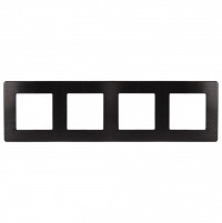 ЭРА рамка для розеток и выключателей Серия 12 12-5104-06 на 4 поста, Сатин, чёрный Б0052534 фото