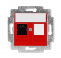 ABB EPJ Levit красный / дымчатый чёрный Розетка компьютерная RJ45 кат,5e+заглуш,, красный 2CHH295117A6065 фото