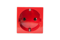 SPL Розетка электрическая 2К+З, с защитными шторками (красный) 200014 фото