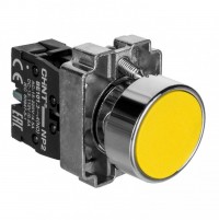 CHINT Кнопка управления NP2-BA55 без подсветки желтая, 1НО+1НЗ, IP40 (R) 574370 фото