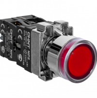 CHINT Кнопка управления NP2-BW1462 выступающая, красная, 1НЗ, AC/DC230В (LED), IP40 (R) 575778 фото