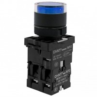 CHINT Кнопка управления NP2-BW1661 выступающая, синяя, 1НО, AC/DC230В (LED), IP40 (R) 575780 фото