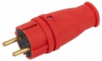 ЭРА Вилка VX10-R-IP44 каучуковая c заземлением 16А IP44 прямая красная Б0055415 фото