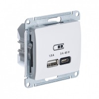 Systeme Electric Glossa Беж USB Розетка A + тип-C 45W высокоскор.заряд. QC, PD, мех. GSL000229 фото