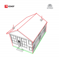 EKF Комплект молниезащиты частного дома габ. 15х18м PROxima lp-15x18 фото