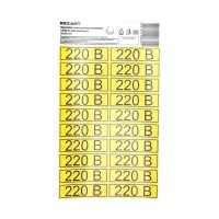 REXANT Наклейка знак электробезопасности «220 В» 15х50 мм (с хедером, 20 шт на листе) 56-0007-01 фото