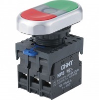CHINT Двойная, кнопка NP8-11SD/4 красный, AC110-230В(LED), 2НЗ, IP65 (R) 667627 фото