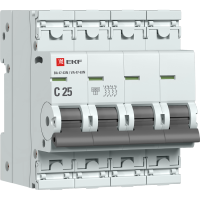 EKF Автоматический выключатель 4P 25А (C) 6кА ВА 47-63N PROxima M636425C фото