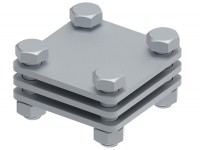 OSTEC Соединитель плоского проводника до 30 мм три пластины, гор. цинк МС-161-ГЦ фото