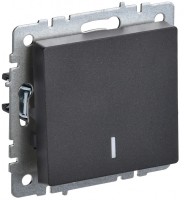 IEK Brite Base чёрный выключатель 1-клавишный, проходной с индикацией 10А BR-V12-1-10-K02 фото
