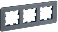 IEK Brite Decor графит матовый стекло скруглённые углы  рамка 3 места BR-M32-G-41-K53 фото