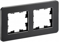 IEK Brite Decor чёрный металл скруглённые углы рамка 2 места BR-M22-M-01-K02 фото