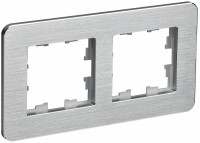 IEK Brite Decor алюминий металл круглённые углы рамка 2 места BR-M22-M-21-K47 фото