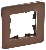 IEK Brite Decor коричневый металлскруглённые углы рамка 1-местная BR-M12-M-21-K30 фото