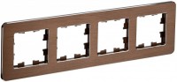 IEK Brite Decor коричневый металл скруглённые углы рамка 4-места BR-M42-M-21-K30 фото