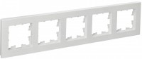 IEK Brite Decor белый рифленый рамка 5 мест BR-M52-51-K01 фото